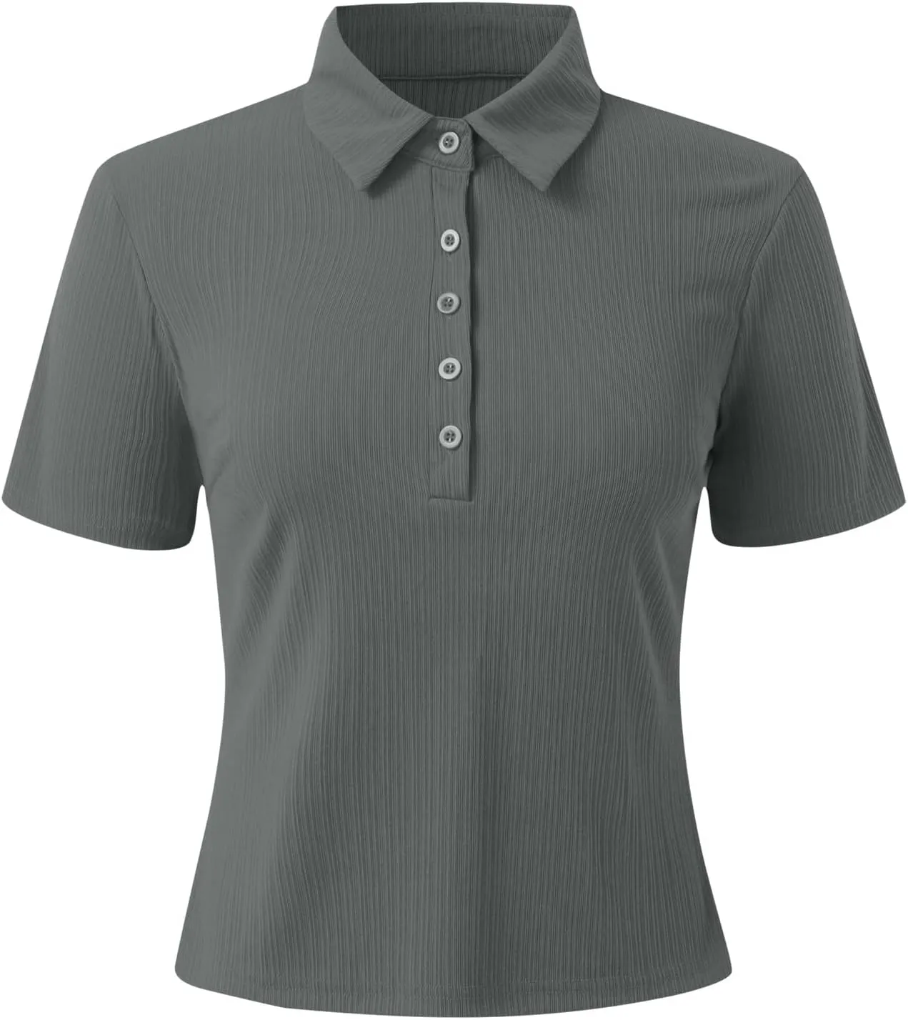 Womens Polo Shirts Short Sleeve V Neck Button Summer Collared Shirts Basic Tee Blouses Business Casual Tops