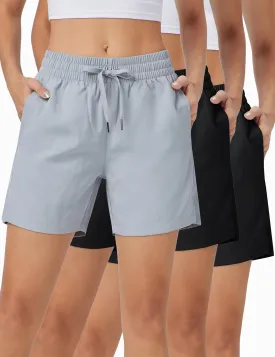 ZUTY 3 Pack 5" Womens Athletic Shorts Basic Running Shorts Lightweight Quick Dry Gym Workout Shorts with Pockets ZUTY 3 Pack 5" Womens Athletic Shorts Basic Running Shorts Lightweight Quick Dry Gym Workout Shorts with Pockets